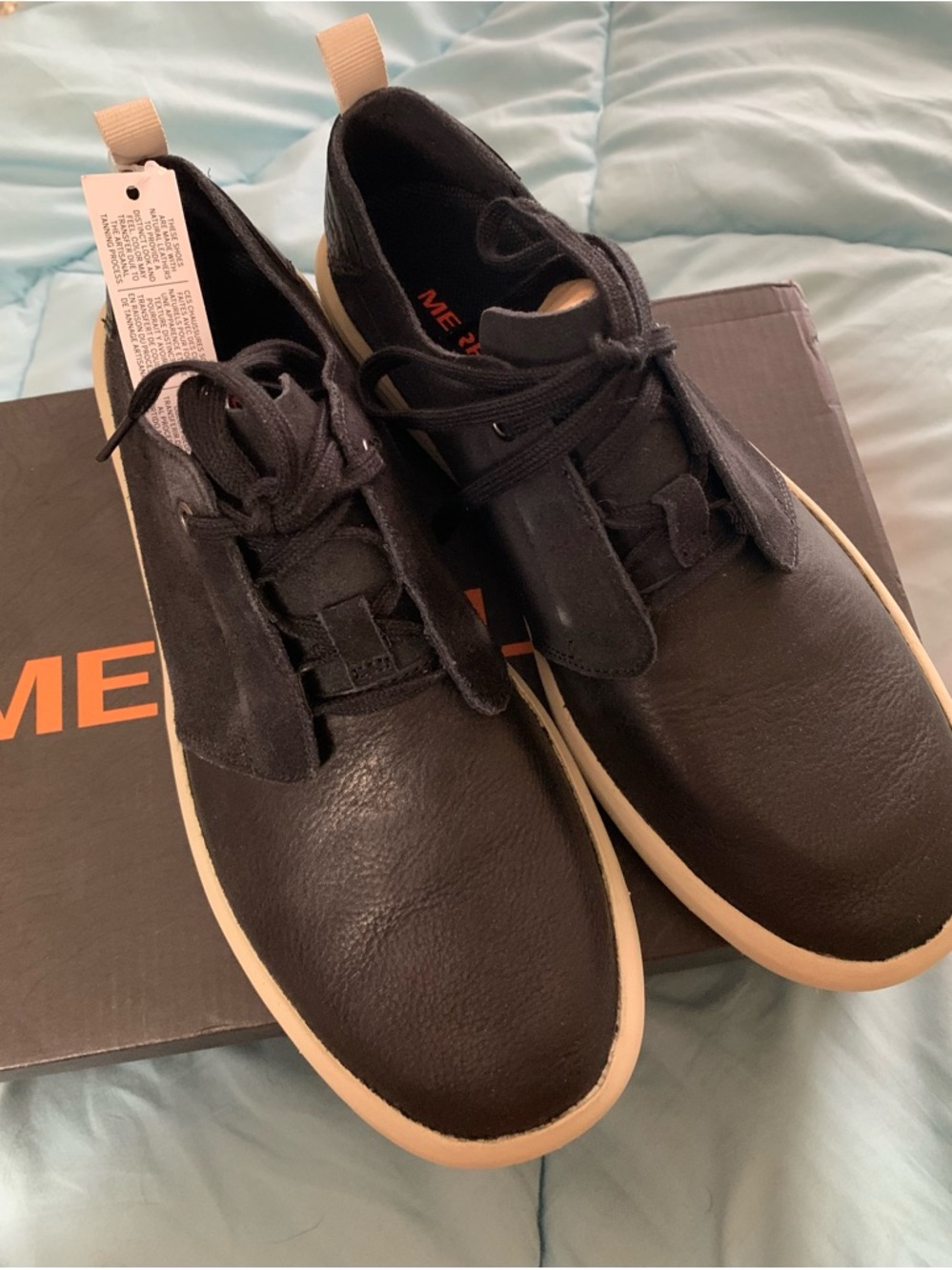 Men's Black Merrell Lace-Up Sneakers with Suede